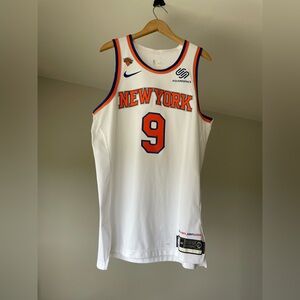 Nike New York Knicks AUTHENTIC PLAYER ISSUE Basketball Jersey - White and Orange